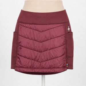 Smartwool Merino Wool Smartloft Quilted Insulated Mini Skirt Size S Burgundy Ski